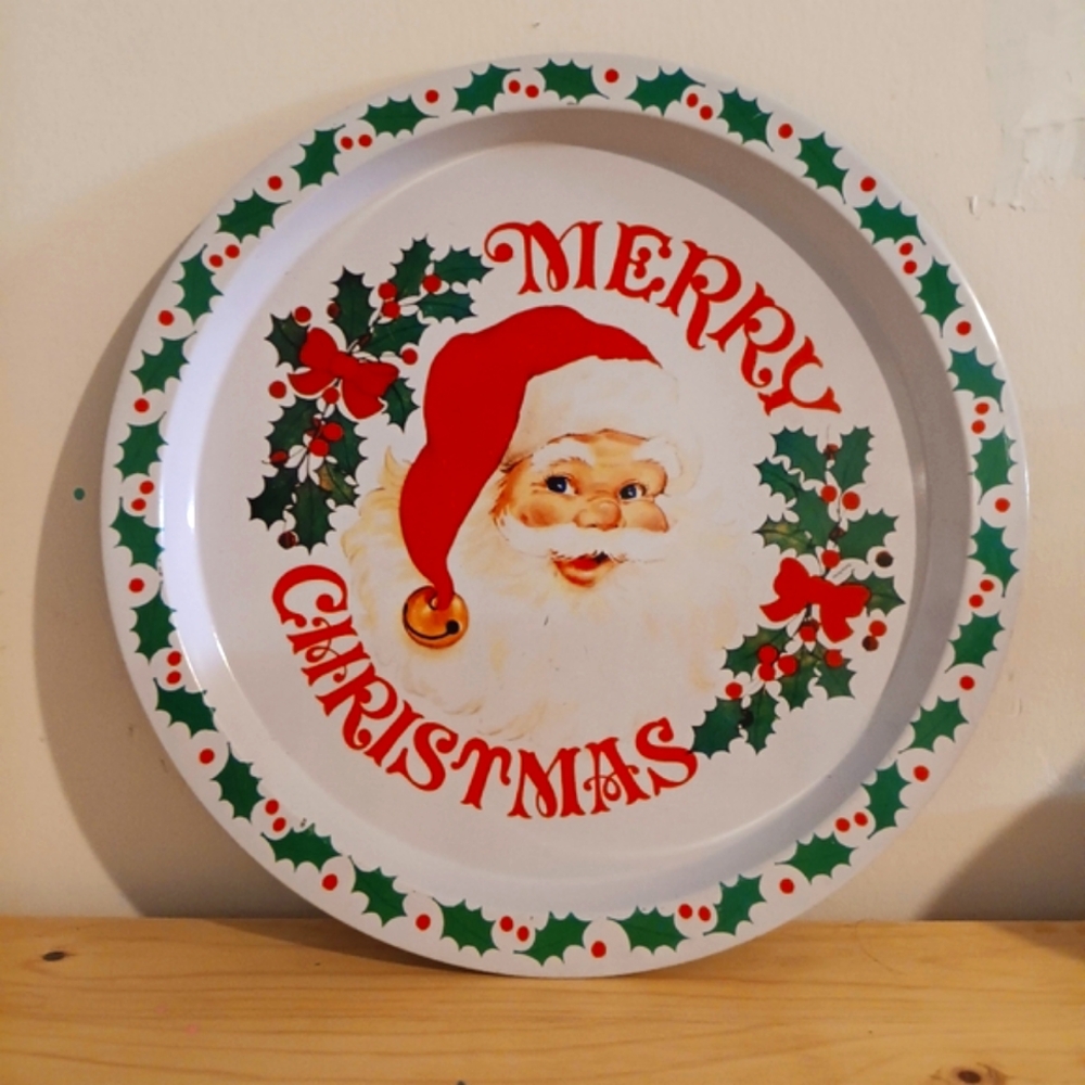Vintage Christmas Santa Tray